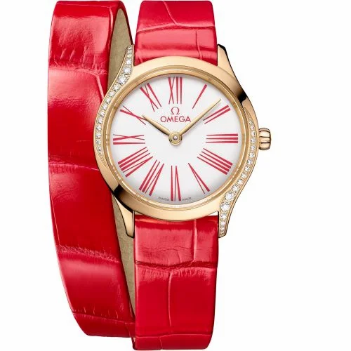 Omega Mini Trésor Quartz 26 Moonshine Gold - Diamond / White Enamel / Double Tour 428.58.26.60.04.003 (42858266004003)